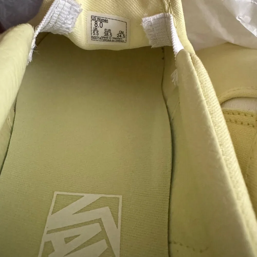 Vans‎ Asher platform st Canvas slip on shoes sneakers sz 8 light green women’s